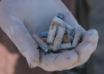 Recolección de Basura y colillas de cigarr en playa El Comitán
