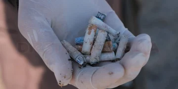 Recolección de Basura y colillas de cigarr en playa El Comitán